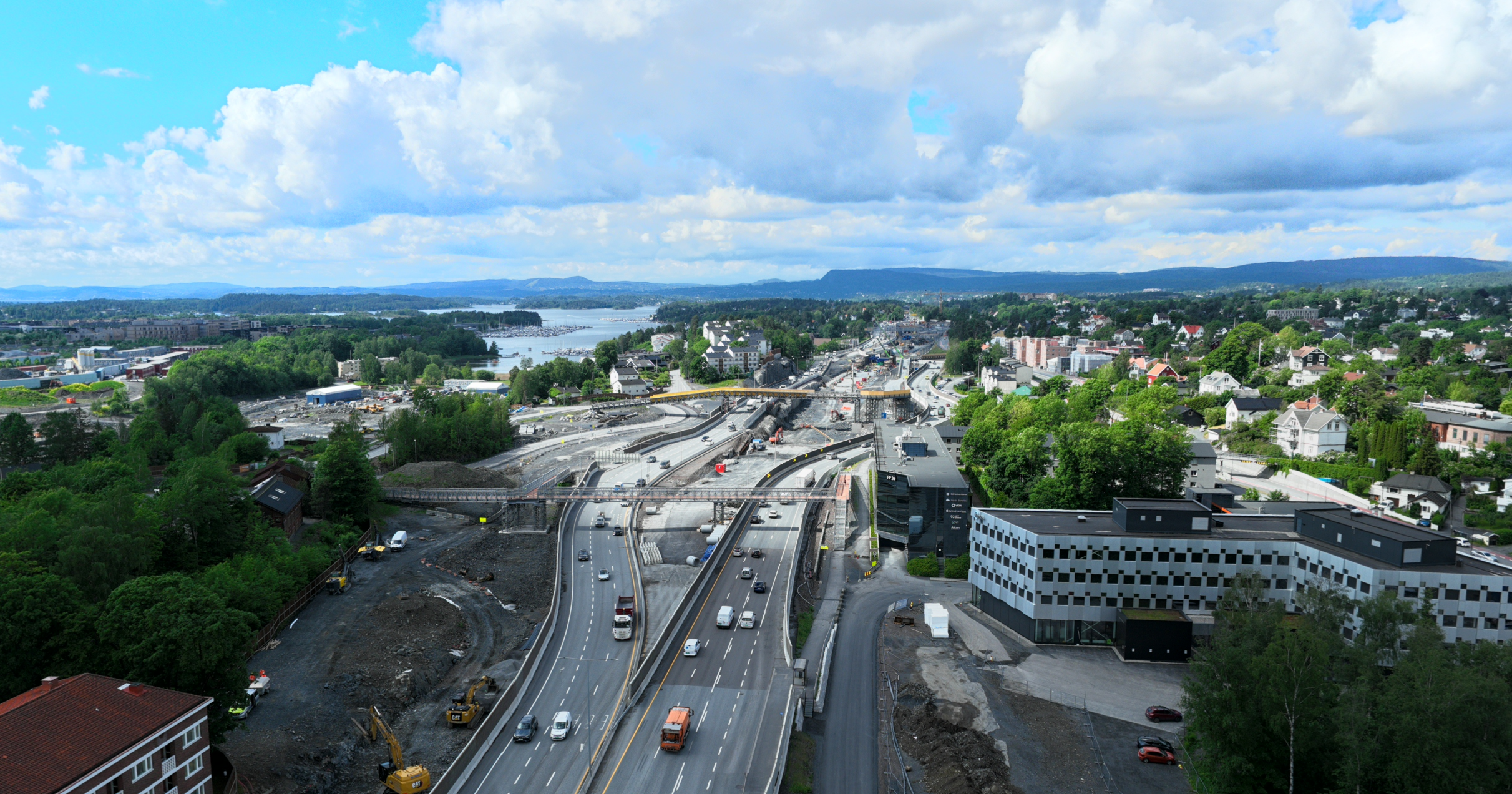 E18 Vestkorridoren Fornebukrysset - Strand dronebilde